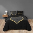 Housse de couette 260 x 240 cm + 2 taies – Coton 42 fils – Imprimé placé Crazy Love, image n° 1