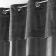 Rideau &agrave; &OElig;illets 140 x 240 cm &ndash; Velours et Imitation Fourrure &ndash; Caresse Anthracite, image n° 3