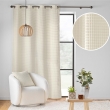Rideau tamisant en velours relief 140 x 260 cm &ndash; &OElig;illets &ndash; Mod&egrave;le SWINGY Naturel, image n° 2