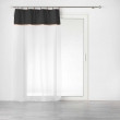 Voilage à anneaux 140 x 240 cm – Polycoton sablé + jute Leana Noir, image n° 1