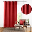 Rideau &agrave; &OElig;illets 140 x 240 cm &ndash; Coton Uni Panama &ndash; Rouge, image n° 2