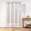 Paire de panneaux droits &agrave; &oelig;illets bois 2 x 70 x 200 cm &ndash; Voile tiss&eacute; Minalisa Beige, image n° 2