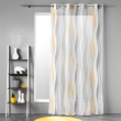 Voilage à Œillets 140 x 280 cm – Voile Sablé Imprimé Ondulys Jaune/Blanc, image n° 3