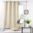Rideau grande hauteur &agrave; &oelig;illets 140 x 280 cm &ndash; Polyester uni Essentiel Naturel, image n° 2