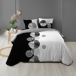 Housse de Couette 260 x 240 cm + 2 Taies – 100 % Coton 57 Fils – Stormi Noir & Blanc, image n° 1