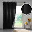 Lot de 4 Rideaux Thermiques 140 x 260 cm &ndash; 100 % Occultants / Jacquard &ndash; Darko Noir, image n° 2