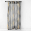 Voilage à Œillets 140 x 240 cm – Imprimé Transfert Ondulys Jaune/Anthracite, image n° 1