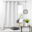 Rideau grande hauteur &agrave; &oelig;illets 140 x 280 cm &ndash; Polyester uni Essentiel Blanc, image n° 4