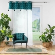 Voilage &agrave; &oelig;illets Palmina Bleu 140 x 240 cm &ndash; Voile sabl&eacute; et haut velours feuillage, image n° 4