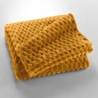 Plaid 125 x 150 cm – Flanelle Relief Unie Mini Frosty Ocre, image n° 2