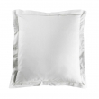 Taie d&rsquo;oreiller 63 x 63 cm coton 57 fils Lina Blanc &ndash; Volant plat avec point bourdon, image n° 1