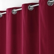 Rideau &agrave; &OElig;illets 140 x 240 cm &ndash; Coton Uni Panama &ndash; Bordeaux, image n° 3