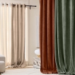 Rideau tamisant &agrave; &oelig;illets 140 x 260 cm &ndash; Bouclette unie WINONY &ndash; C&egrave;dre, image n° 5