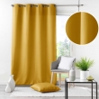 Rideau grande hauteur à œillets 140 x 280 cm – Polyester uni Essentiel Miel, image n° 2