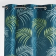 Rideau &agrave; &oelig;illets 140 x 260 cm &ndash; Polyester imprim&eacute; Blue V&eacute;g&eacute;tal Bleu, image n° 3