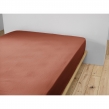 Drap Housse Double Gaze de Coton Terracotta – 200 x 200 cm – Bonnet 30 cm, image n° 2