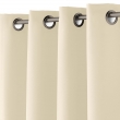 Rideau &agrave; &oelig;illets petite hauteur 140 x 180 cm &ndash; polyester uni essentiel &ndash; Naturel, image n° 3