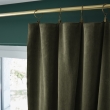 Rideau Ajustable + 8 Anneaux Pince &ndash; Velours de Coton C&eacute;sar &ndash; 140 x 270 cm - Thym, image n° 1