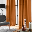 Rideau grande hauteur &agrave; &oelig;illets 140 x 280 cm &ndash; Polyester uni SOLINE &ndash;  CAMEL, image n° 6