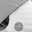 Housse de Couette 260 x 240 cm + 2 Taies – 100 % Coton 57 Fils – Stormi Noir & Blanc, image n° 2