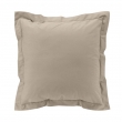Taie d’oreiller 63 x 63 cm en percale Sable – Volant plat & point bourdon, image n° 1