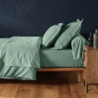 Drap-housse 2 personnes 140 x 190 cm coton 57 fils LINA Sauge &ndash; Bonnet 30 cm, image n° 5