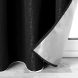 Lot de 4 Rideaux Thermiques 140 x 260 cm &ndash; 100 % Occultants / Jacquard &ndash; Darko Noir, image n° 4