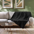 Plaid  ultra doux 180 x 220 cm &ndash; Flanelle Unie Flanou Noir, image n° 3