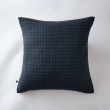 Taie d&rsquo;oreiller 60 x 60 cm &ndash; Gaze de Coton Tiss&eacute;e &ndash; Ga&iuml;a Mix &ndash; Petits Carreaux Minuit, image n° 1