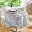 Nappe ronde &Oslash;160 cm PVC imprim&eacute; &ndash; Finition biais &ndash; Persane Gris, image n° 3