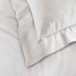 Taie d&rsquo;oreiller 63 x 63 cm coton 57 fils Lina Blanc &ndash; Volant plat avec point bourdon, image n° 2