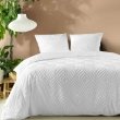Parure de lit 3 pièces 240x220 cm – Microfibre unie effet tufté – TUFTEE HELTIE blanc, image n° 1
