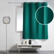 Rideau &agrave; &oelig;illets petite hauteur 140 x 180 cm &ndash; polyester uni essentiel &ndash; Emeraude, image n° 2