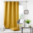 Rideau grande hauteur à œillets 140 x 280 cm – Polyester uni Essentiel Miel, image n° 3