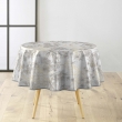 Nappe ronde &Oslash;160 cm PVC imprim&eacute; &ndash; Finition biais &ndash; M&eacute;tallis&eacute; Coconut Gris, image n° 1
