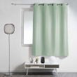 Rideau &agrave; &oelig;illets petite hauteur 140 x 180 cm &ndash; polyester uni essentiel &ndash; Sauge, image n° 1