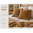 Lot de 2 Coussins Velours de Coton Camel 45 x 45 cm &ndash; D&eacute;houssables avec zip &ndash; C&Eacute;SAR, image n° 2