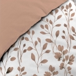 Housse de couette 140 x 200 cm coton 57 fils MAIWEN Mocha + 1 taie &ndash; Motif v&eacute;g&eacute;tal, image n° 2