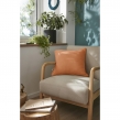 Lot de 2 coussins 45 x 45 cm gaze de coton Abricot &ndash; D&eacute;houssables zip &ndash; Passepoil, image n° 3