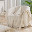 Plaid 125 x 150 cm &ndash; ZIGGY &ndash; Coton/Polyester avec fils m&eacute;tallis&eacute;s &ndash; Franges d&eacute;co, image n° 4
