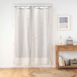 Paire de panneaux droits &agrave; &oelig;illets bois 2 x 70 x 200 cm &ndash; Voile tiss&eacute; Minalisa Beige, image n° 1