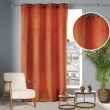 Lot de 2 Rideaux Tamisants &agrave; &OElig;illets 140 x 240 cm &ndash; Velours Doux &ndash; Velvetine Orange, image n° 2