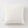 Coussin d&eacute;houssable 45 &times; 45 cm &ndash; Gaze de coton unie GA&Iuml;A &ndash; Passepoil & Zip Blanc, image n° 1