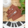 Nappe rectangle 150 x 250 cm + 6 serviettes de table &ndash; Double gaze de coton GA&Iuml;A Terracotta, image n° 3