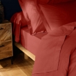 Drap-housse 1 personne 90 x 190 cm coton 57 fils LINA Terracotta &ndash; Bonnet 30 cm, image n° 4