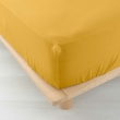 Drap-housse 160 x 200 cm Sienna Jaune &ndash; Gaze de coton & coton 57 fils &ndash; Bonnet 30 cm, image n° 2