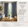 Lot de 2 Rideaux ajustables + 8 anneaux pinces 140 x 270 cm &ndash; Lyocell uni Stone, image n° 5