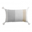 Coussin d&eacute;houssable &agrave; pompons 30 &times; 50 cm &ndash; Coton imprim&eacute; ILLIADE, image n° 1
