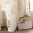 Rideau &agrave; &oelig;illets 140 x 240 cm ISADORA Ocre &ndash; Polycoton imprim&eacute; m&eacute;tallis&eacute; &ndash; Motif v&eacute;g&eacute;tal, image n° 4