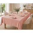 Nappe rectangle 150 x 350 cm + 6 serviettes de table &ndash; Double gaze de coton GA&Iuml;A Rose P&ecirc;che, image n° 1